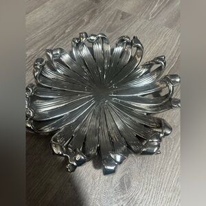 Uttermost Silver Flower-Shaped Decorative Plate